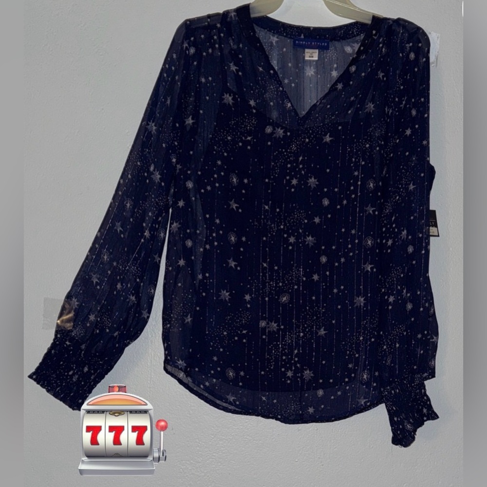 Simply Styled Navy Starry Women's Blouse